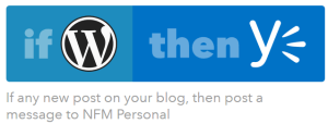 wordpress blog posting to yammer